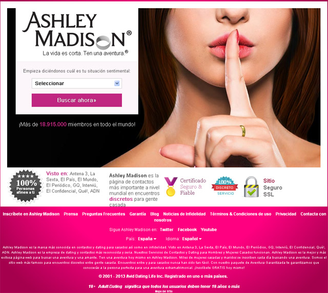 Ashley Madison, top páginas curiosas para encontrar pareja